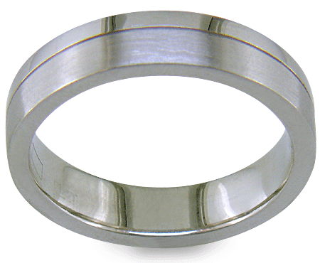 Mans Platinum Satin and Bright Finish Wedding Band