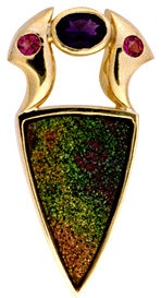 Pendant with Iridescent Pyrite (J2904)