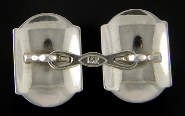 14kt gold cufflinks with 'N' monogram. (J8146)