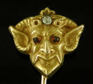 Pan with diamond stickpin. (J9065)