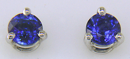 Platinum sapphire stud earrings.