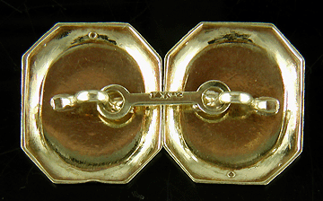 Antique 14kt white and yellow gold cufflinks. (J8629)
