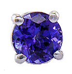 Tanzanite stud earrings crafted in platinum.