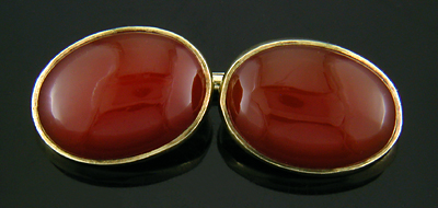 Sansbury and Nellis carnelian cufflinks. (J9015)