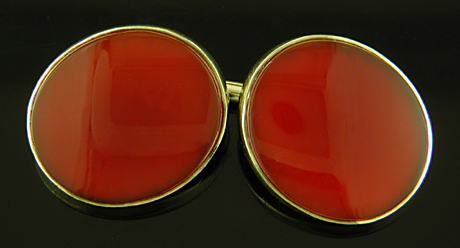 Sansbury and Nellis carnelian cufflinks. (J9321)