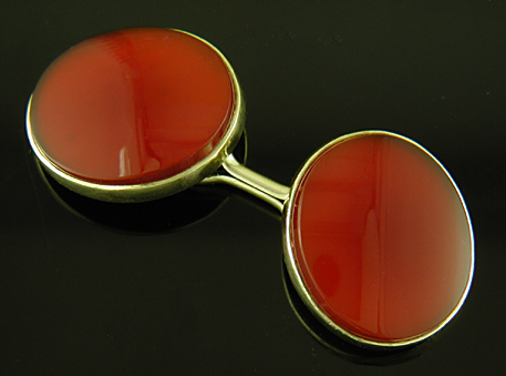 Sansbury and Nellis carnelian cufflinks. (J9321)