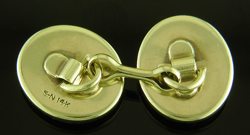 Sansbury and Nellis carnelian cufflinks. (J9321)