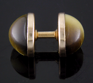 Sansbury & Nellis Tiger Eye cufflinks crafted in 14kt rose gold. (J8847)