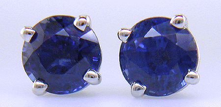 Platinum sapphire stud earrings.
