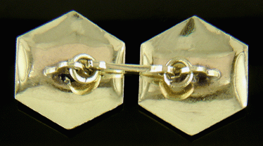 Elegantly engraved sapphire and diamond cufflinks. (J8723)
