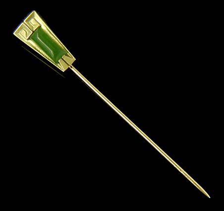 Art Deco jade stickpin. (J9269)