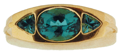 Man's tourmaline and gold ring.