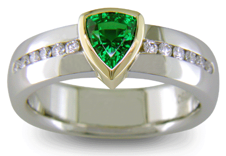 Tsavorite Garnet and Diamond Ring from Bijoux Extraordinaire