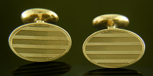 Art Deco pinstripe cufflinks. (J9272)