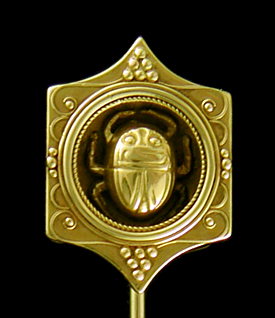 Egyptian Revival scarab stickpin. (J9241)