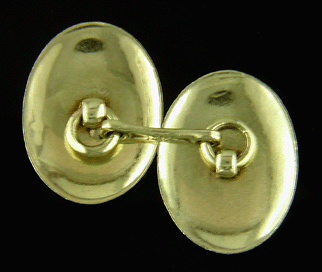 Antique gold cufflinks with a hint of Gothic Revival. (J8795)
