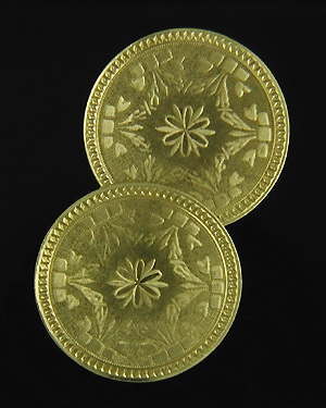 Antique 14kt yellow golden swag cufflinks. (J8630)