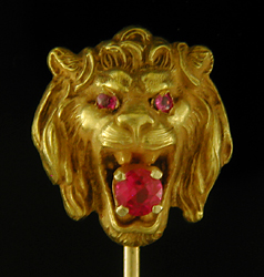 Lion and ruby stickpin. (J9152)