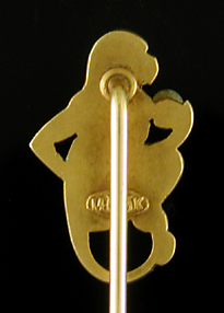 Hayden Wheeler monkey and pearl stickpin. (J9189)