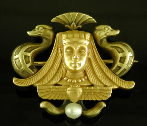 Whiteside and Blank Egyptian Revial brooch. (BR9677)