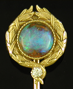 Whiteside and Blank wreath and opal stickpin. (J9495)