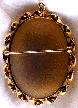 Rearview of sardonyx cameo. (J2656)