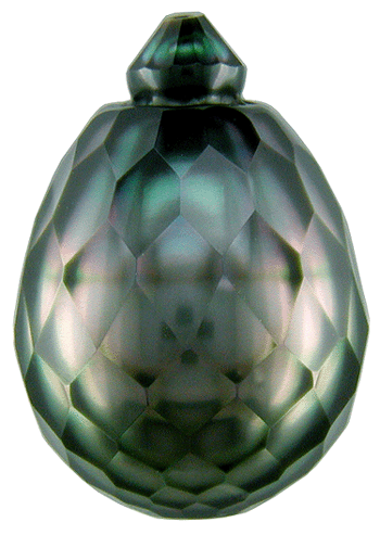 Faceted Tahitian Black Pearl