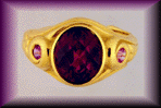 18Kt Yellow Gold Honeycomb Cut Rhodolite Garnet Ring