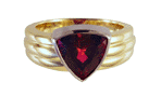 Rhodolite garnet ring in 18kt yellow and white gold.